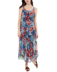 Jones New York - Petite Floral-print Tiered-mesh Dress - Lyst