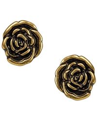 Patricia Nash Gold-tone Rose Stud Earrings - Metallic