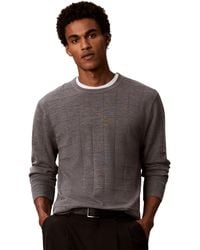 Calvin Klein - Merino Grid Lightweight Crewneck Sweater - Lyst