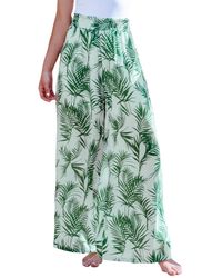 CUPSHE - Tropical Smocked Waist Wide Leg Pants - Lyst