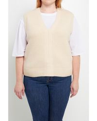 English Factory - Plus Size Knit Sweater Vest - Lyst