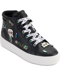 Karl Lagerfeld - Catty Lace-up Embellished High Top Sneakers - Lyst