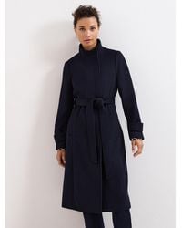 Phase Eight - Belted Funnel Collar Coat - Lyst