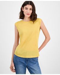 Tommy Hilfiger - Ruched-shoulder Sleeveless Top - Lyst