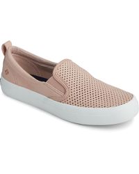Sperry Top-Sider - Crest Faux Suede Perforated Slip-on Sneakers - Lyst