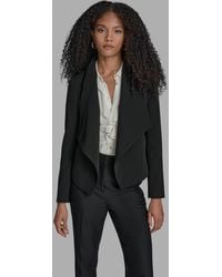 BCBGMAXAZRIA - Padded Shoulder Open Front Jacket - Lyst