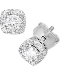 Forever Grown Diamonds - Lab-created Diamond Halo Stud Earrings (1/2 Ct. T.w. - Lyst