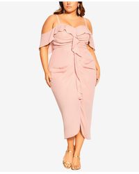 City Chic Trendy Plus Size Va Va Voom Dress - Pink