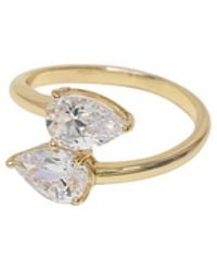 Ettika - Crystal Teardrop And Tone Wrap Ring - Lyst