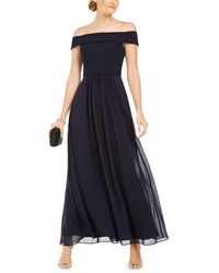 Adrianna Papell - Off-the-shoulder Chiffon Gown - Lyst