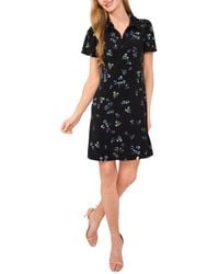 Cece - Short-sleeve Floral-print Polo Dress - Lyst