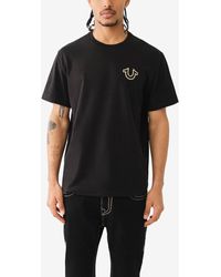 True Religion - Short Sleeve Relaxed Overseam Puff Tee - Lyst