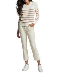 Three Dots - Abigail Striped Crewneck Sweater - Lyst