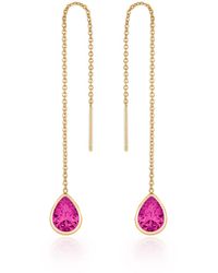 Ettika - Gold Plated Chain And Crystal Dangle Earrings - Lyst