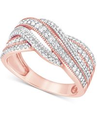 Macy's - Diamond Multirow Crossover Statement Ring (1/2 Ct. T.w. - Lyst