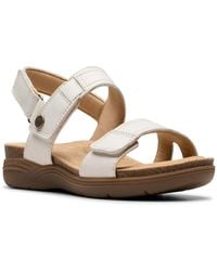 Clarks - Collection April Clover Riptape Flat Sandals - Lyst