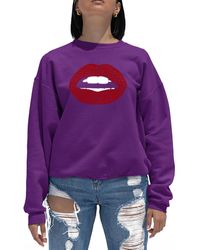 LA Pop Art - Word Art Crewneck Fabulous Lips Sweatshirt - Lyst