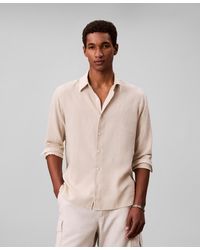 Calvin Klein - Solid Linen-blend Shirt - Lyst