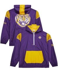 Mitchell & Ness - Lsu Tigers Anorak Vintage Logo Half-zip Hoodie Jacket - Lyst