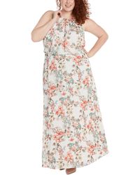 R & M Richards - Plus Size Floral-print A-line Maxi Dress - Lyst