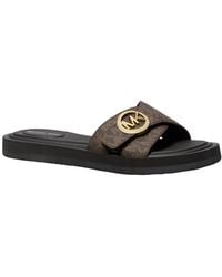 Michael Kors - Open Toe Mk Pool Slides Sandals - Lyst