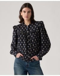 Levi's - Gianna Long Sleeve Ruffle Trim Blouse - Lyst