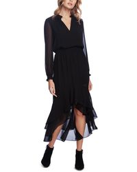 1.STATE - Long Sleeve Smocked-waist High-low Dress - Lyst