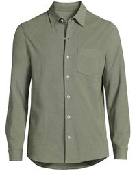 Lands' End - Long Sleeve Texture Knit Button Up Shirt - Lyst