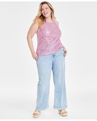 Macy's - On 34th Trendy Plus Size Sequined Tank Top - Lyst