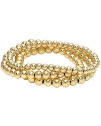 Zoe Lev - Bead Stack 14k Yellow Gold Plated Sterling Silver Bracelet Set Of 3 - Lyst