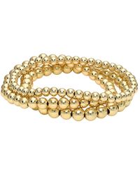 Zoe Lev - Bead Stack 14k Yellow Gold Plated Sterling Silver Bracelet Set Of 3 - Lyst