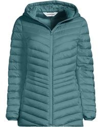 Lands' End - Petite Wanderweight Packable Down Hooded Long Jacket - Lyst