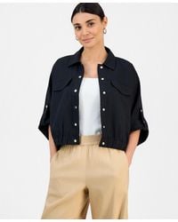 INC International Concepts - Petite Linen Short-sleeve Shirt Jacket - Lyst