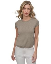 DKNY - Petite Cap-sleeve Crewneck T-shirt - Lyst