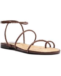 SCHUTZ SHOES - Kaya Straw Flat Sandals - Lyst