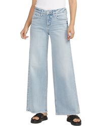 Silver Jeans Co. - Suki Mid Rise Curvy Fit Wide Jeans - Lyst