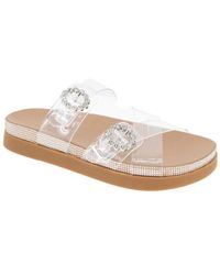 BCBGeneration - Jia Rhinestone Buckle Flat Sandals - Lyst