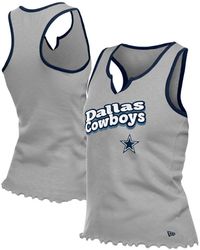 KTZ - Dallas Cowboys Lettuce Hem Notch Neck Tri-blend Tank Top - Lyst