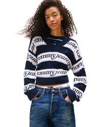 Tommy Hilfiger - Pullover V-neck Sweater With Logo Print - Lyst