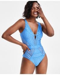 Becca - Crochet Plunging One-piece Keyhole Swimsuit - Lyst