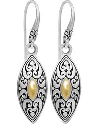 DEVATA Bali Heritage Classic Drop Earrings In Sterling Silver And 18k Yellow Gold Accents - Metallic