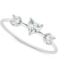 Macy's - Cubic Zirconia Heart Triple Stone Ring - Lyst