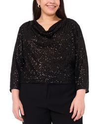 Vince Camuto - Plus Size Drape Neck 3/4-sleeve Top - Lyst