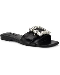 Nine West - Matter Slip-on Embellished Flat Sandals - Lyst
