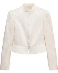 Mango - Slim-fit Jacquard Band-collar Jacket - Lyst