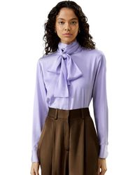 LILYSILK - Silk Turtleneck Ribbon Blouse - Lyst