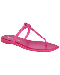 Calvin Klein - Edhen Logo T-strap Flat Jelly Sandals - Lyst