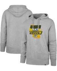 '47 - '47 Heather Gray Green Bay Packers Team Headline Pullover Hoodie - Lyst