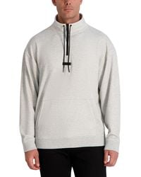 KARL LAGERFELD - Mock-neck Waffle Textured Fleece Jacket - Lyst
