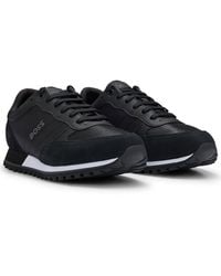 BOSS - Boss By Faux-leather Trim Trainers Sneakers - Lyst